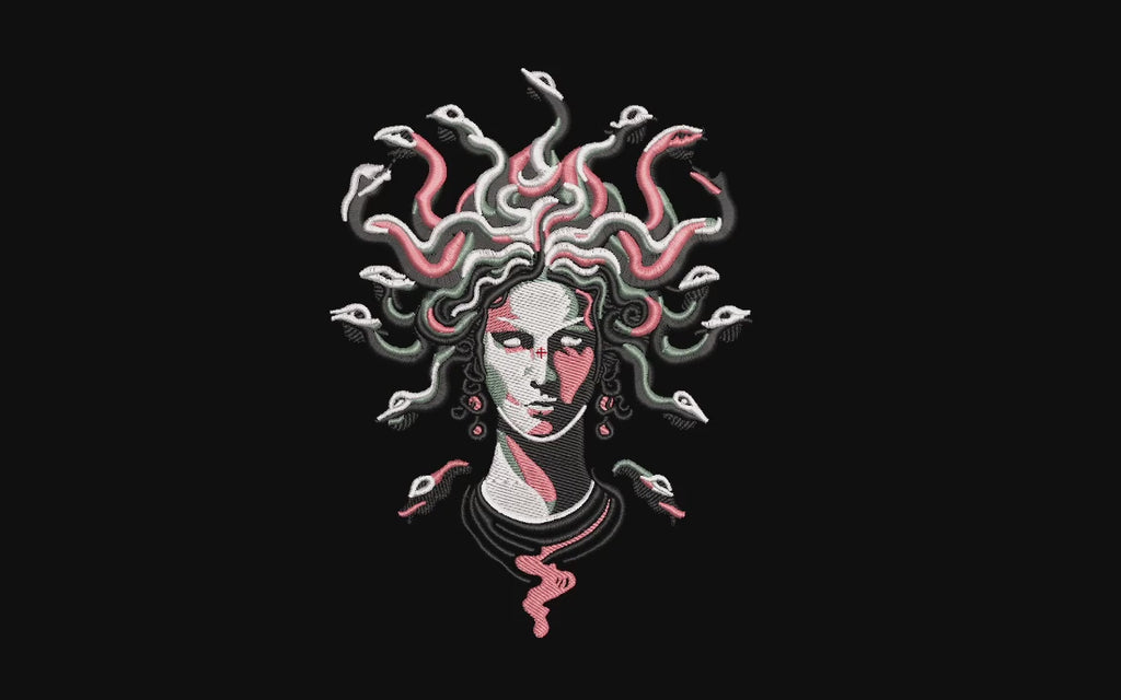 Medusa Gorgon Machine Embroidery Design