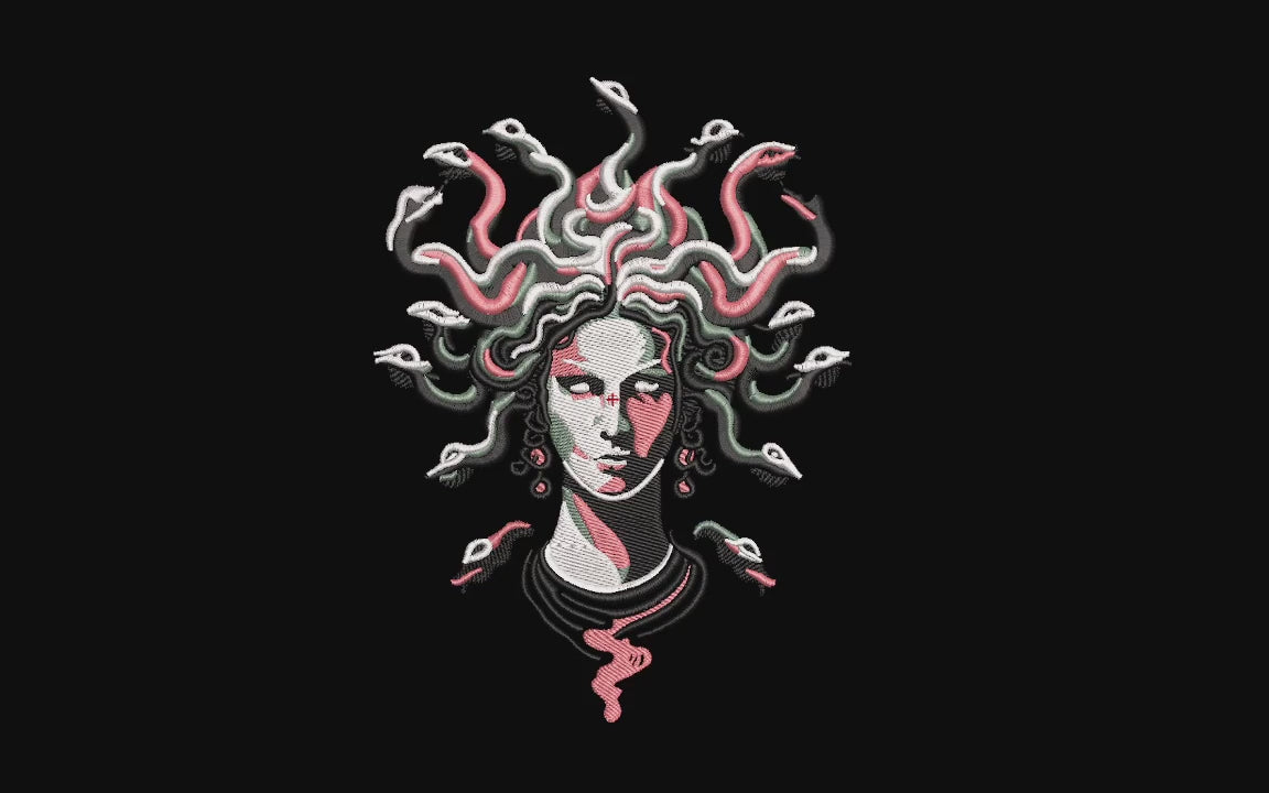 Medusa Gorgon Machine Embroidery Design