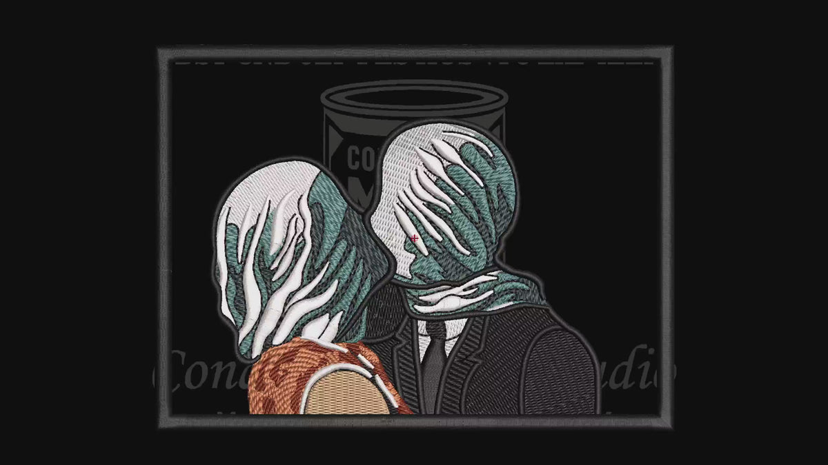 Veiled Lovers Kiss Machine Embroidery Design