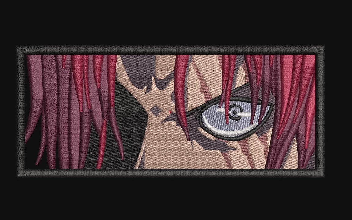 Red Hair Ninja Eyes Machine Embroidery Design