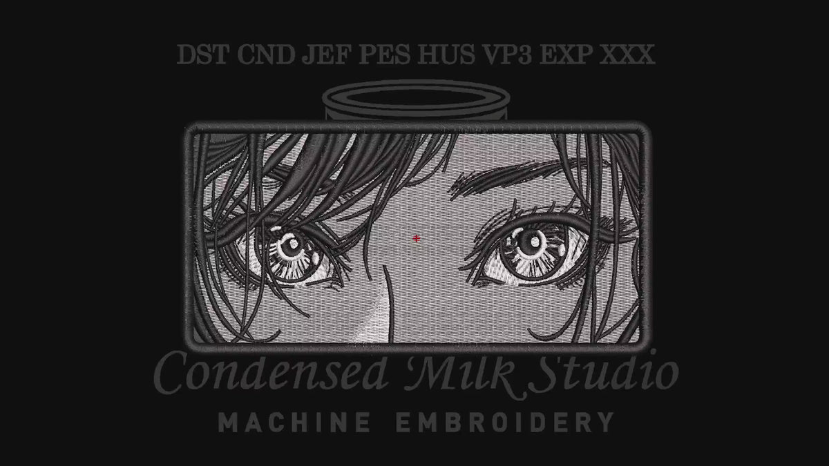 Manga Girl Eyes Box Machine Embroidery Design