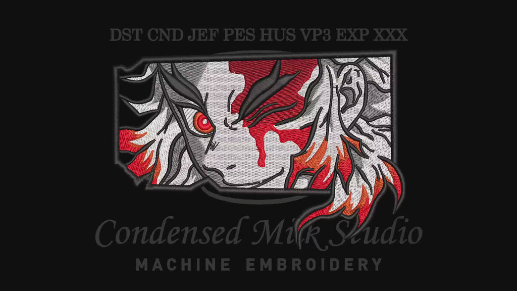 Flame Slayer Anime Eyes Machine Embroidery Design