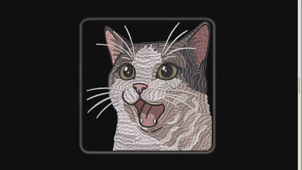 Happy Cat Meme Machine Embroidery Design