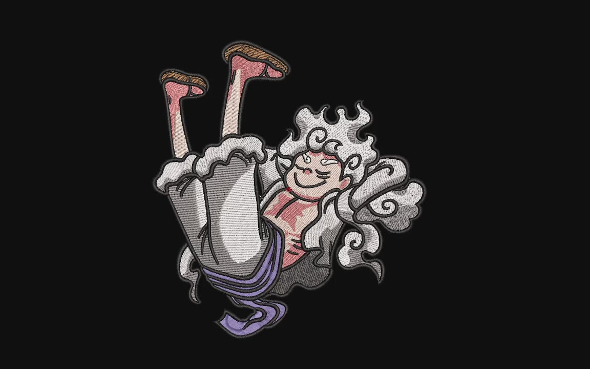 White Cloud Hair Anime Boy Machine Embroidery Design