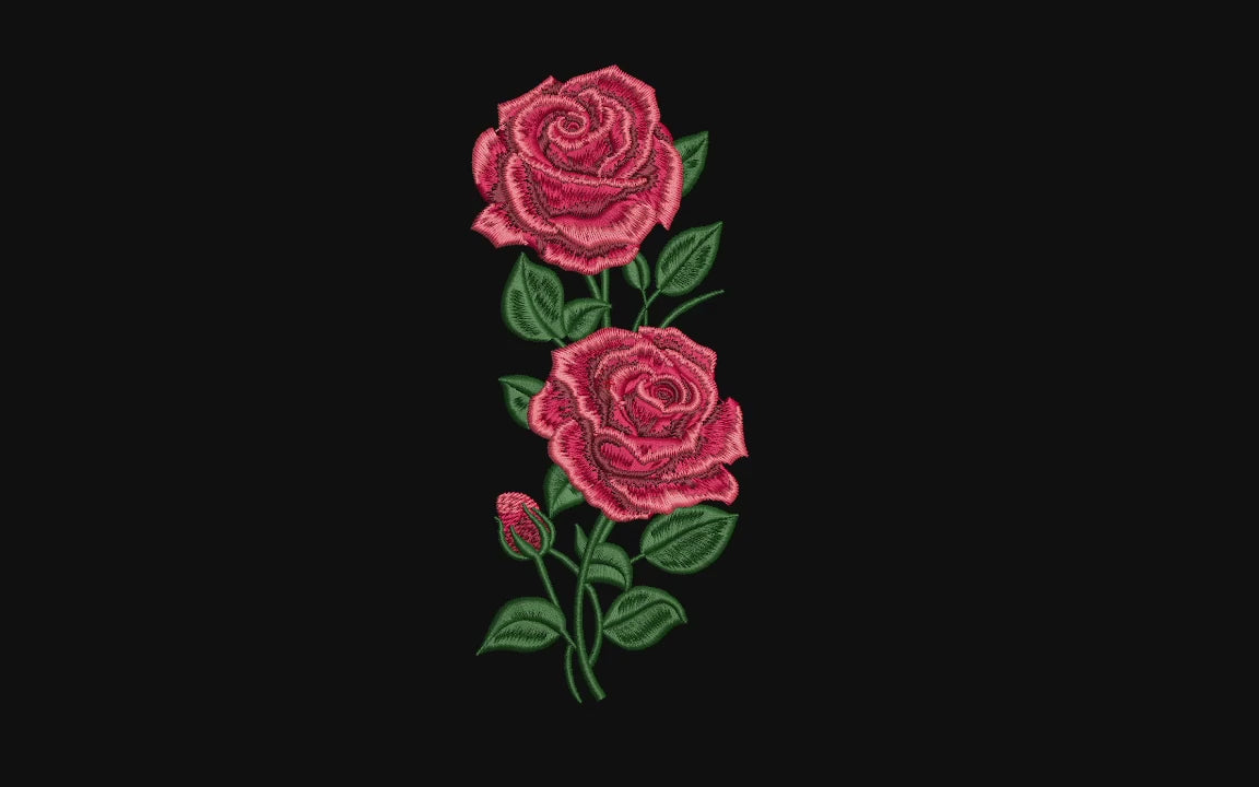 Machine embroidery designs, Embroidery rose